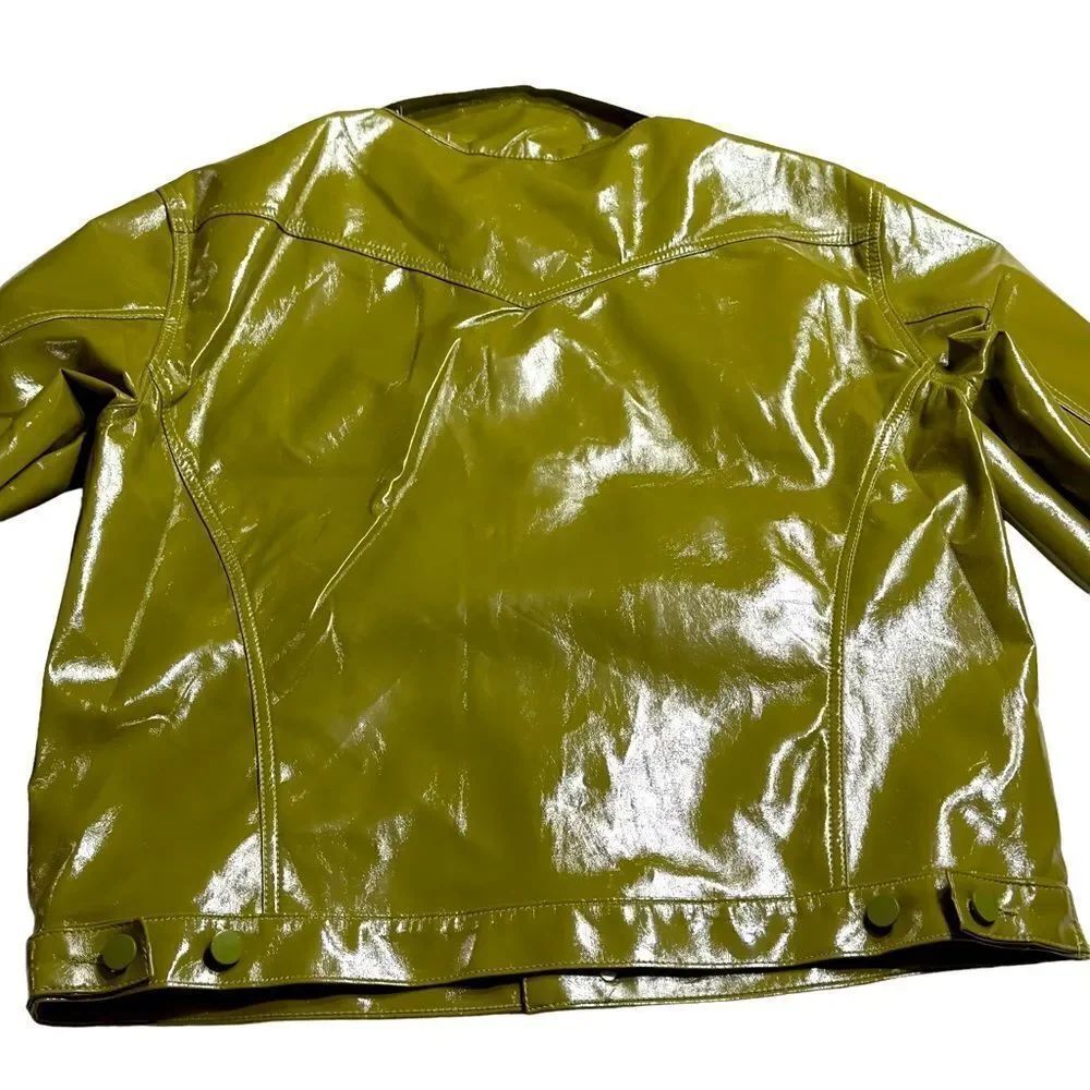 Princess Polly Starboy Green Vegan Leather Jacket MEDIUM/LARGE NWT - Picture 6 of 16